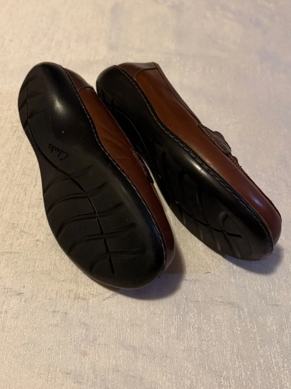 Clarks Women's Dark Brown Leather Tassel Loafers